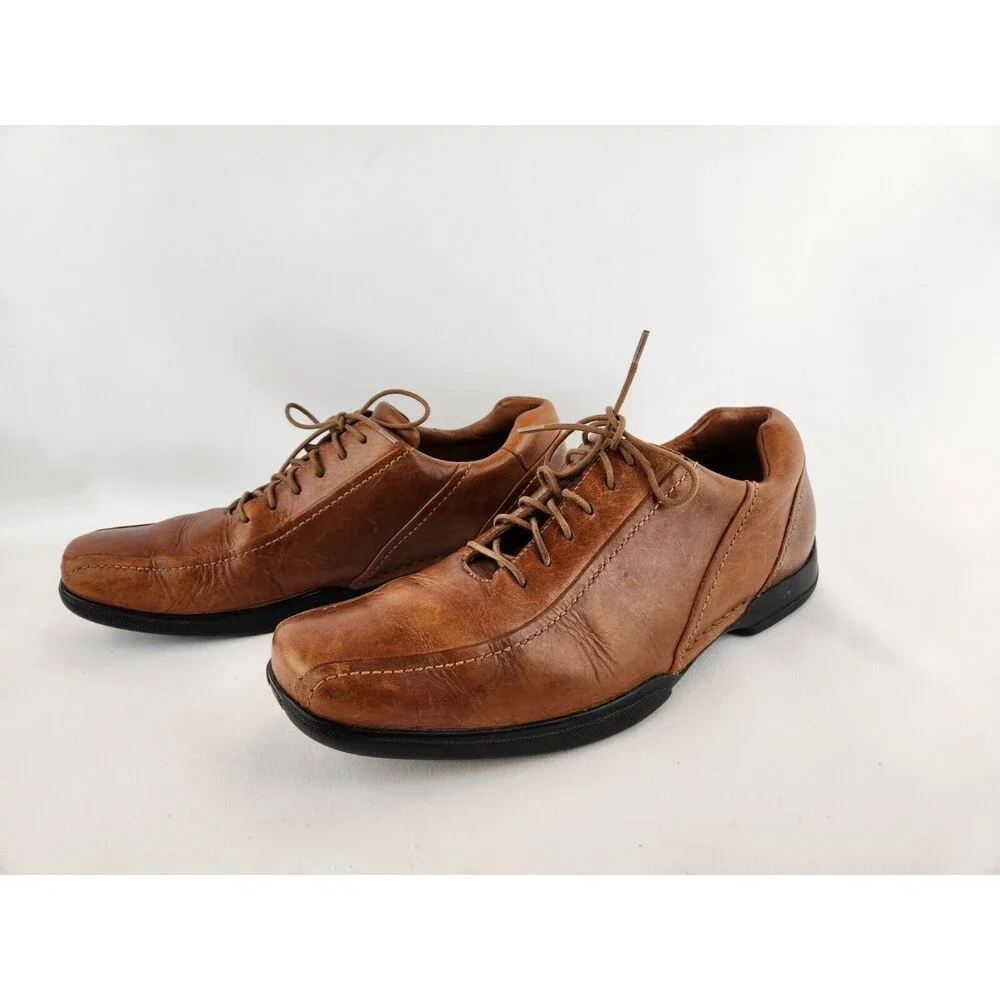 Cole Haan Men's SZ 10 Cognac‎ Oxford Grand Lace Up Casual Square Toe Dress Shoes